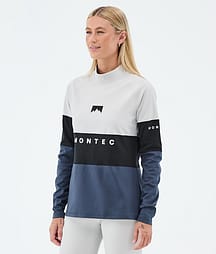 Montec Alpha W Underställströja Dam Light Grey/Black/Metal Blue