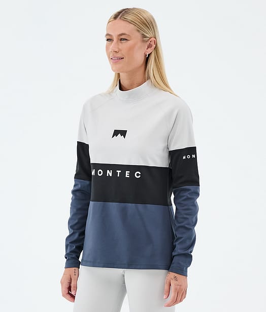 Montec Alpha W Underställströja Kvinna Light Grey/Black/Metal Blue