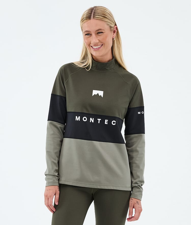 Montec Alpha W Underställströja Dam Olive Green/Black/Greenish, Bild 2 av 5