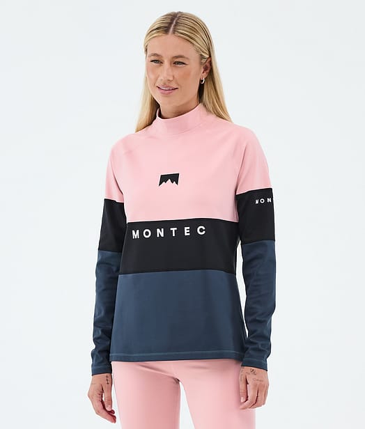 Montec Alpha W Underställströja Kvinna Soft Pink/Black/Metal Blue