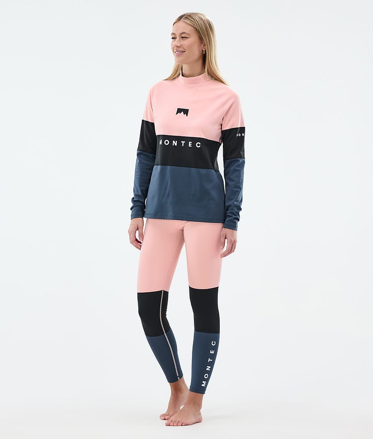 Montec Alpha W Underställströja Dam Soft Pink/Black/Metal Blue, Bild 3 av 5