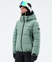 Dope Puffer W 25 Full Zip Snowboardjacka Dam Faded Green