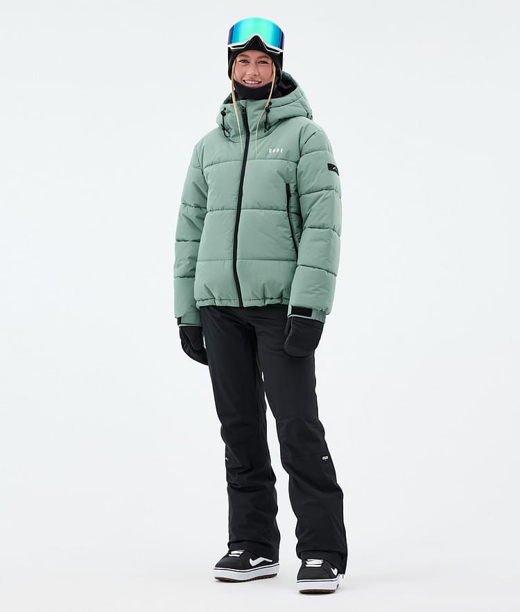 Dope Puffer W Full Zip Snowboardjacka Dam Faded Green, Bild 3 av 9