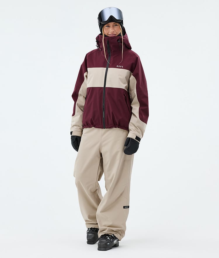 Dope Spartan W Skidjacka Dam Stripe Burgundy/Sand, Image 2 of 8