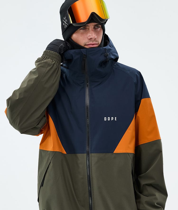 Dope Spartan Skidjacka Herr Sport Dark Blue/Burned Orange/Olive Green, Image 4 of 8
