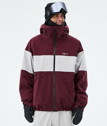 Dope Spartan Snowboardjacka Stripe Burgundy/Light Grey
