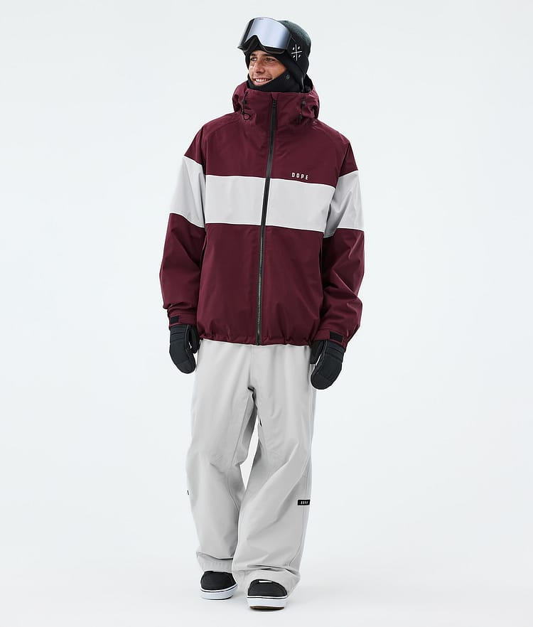 Dope Spartan Snowboardjacka Herr Stripe Burgundy/Light Grey, Bild 2 av 8