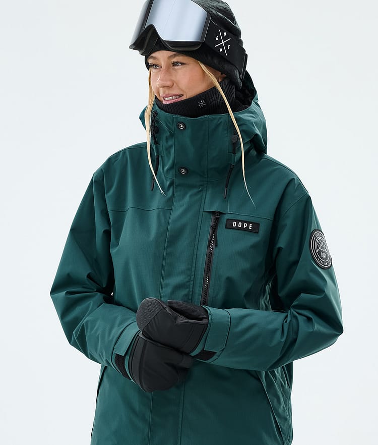 Dope Blizzard W Full Zip Skidjacka Dam Bottle Green, Image 4 of 9