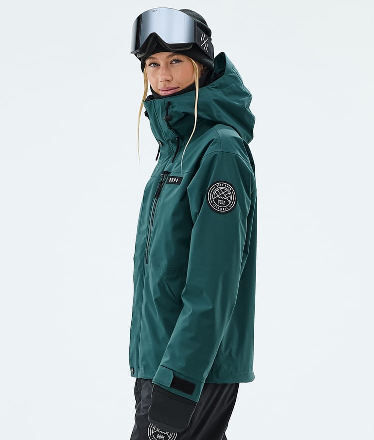 Dope Blizzard W Full Zip Skidjacka Dam Bottle Green, Image 5 of 9
