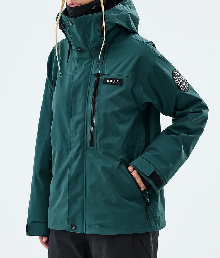 Dope Blizzard W Full Zip Skidjacka Dam Bottle Green, Image 7 of 9