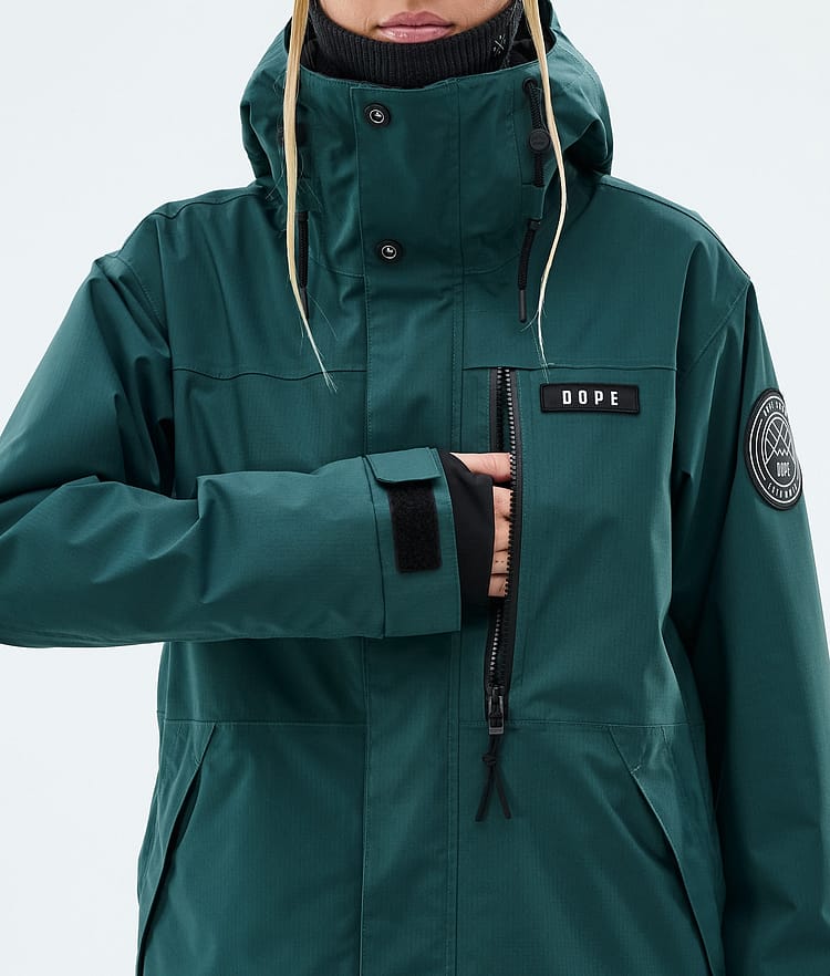 Dope Blizzard W Full Zip Skidjacka Dam Bottle Green, Image 8 of 9