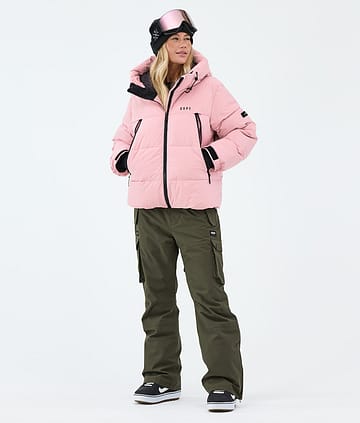 Dope Puffer W Snowboardoutfit Soft Pink/Olive Green