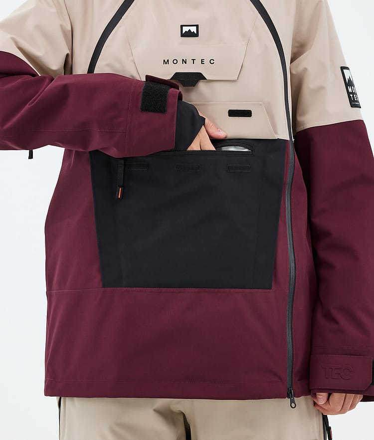 Montec Doom W Snowboardjacka Dam Sand/Black/Burgundy, Bild 8 av 10