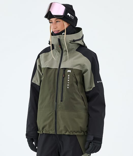 Montec Oracle W Snowboardjacka Kvinna Greenish/Black/Olive Green