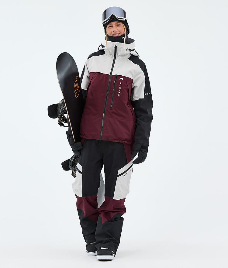 Montec Dozer W Snowboardbyxa Dam Light Grey/Black/Burgundy, Image 2 of 7