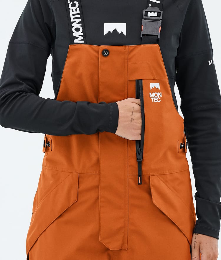 Montec Fawk W Snowboardbyxa Dam Burned Orange/Black/Metal Blue, Image 6 of 7