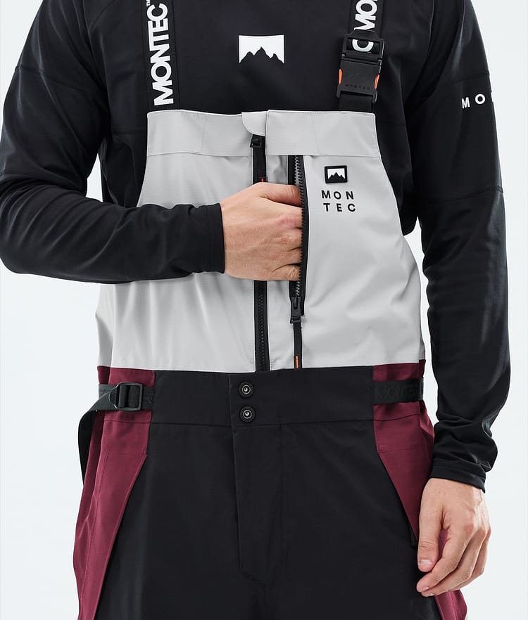 Montec Dozer Snowboardbyxa Herr Light Grey/Black/Burgundy, Bild 5 av 6