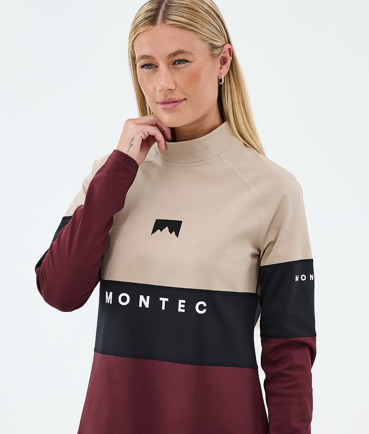 Montec Alpha W Underställströja Dam Sand/Black/Burgundy, Image 2 of 5