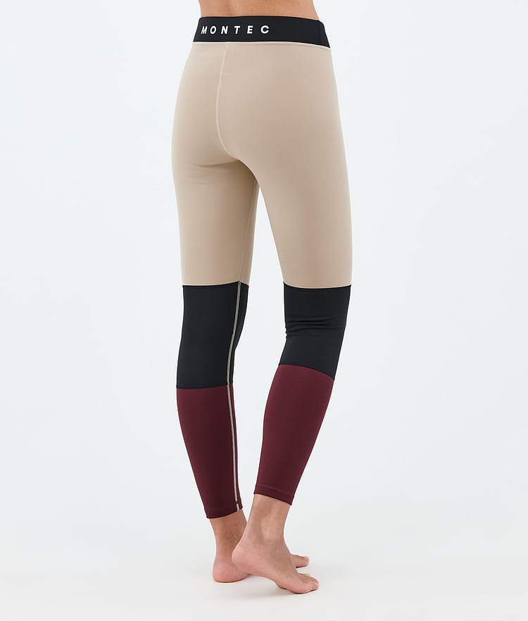Montec Alpha W Underställsbyxa Dam Sand/Black/Burgundy, Image 2 of 7