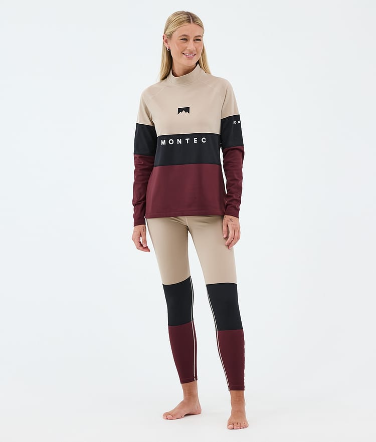 Montec Alpha W Underställsbyxa Dam Sand/Black/Burgundy, Image 3 of 7