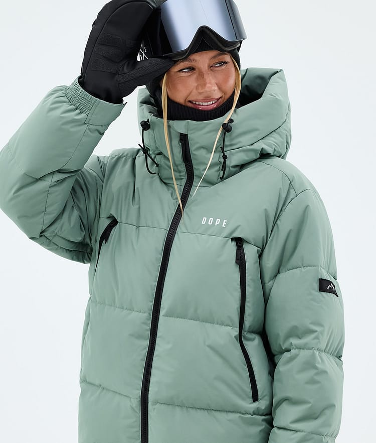 Dope Puffer W Full Zip Skidjacka Dam Faded Green, Bild 4 av 8