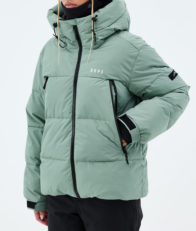 Dope Puffer W Full Zip Skidjacka Dam Faded Green, Bild 7 av 8